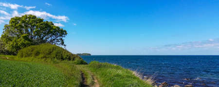 View of the sea from the beachの写真素材