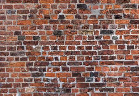 Texture of old red brick wall background