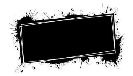 Brush painted ink stamp banner on white backgroundのイラスト素材