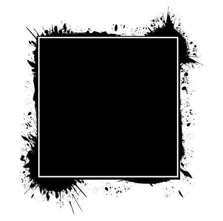 Brush painted ink stamp banner on white backgroundのイラスト素材