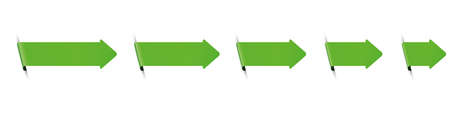 Set of green arrow bookmark banners for any text on white backgroundのイラスト素材