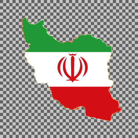 vector flag map of Iran with gold frame isolated on white backgroundのイラスト素材