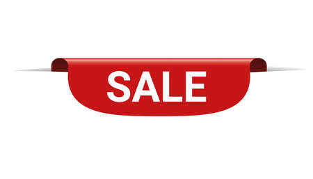 SALE - red bookmark banner on transparent backgroundのイラスト素材