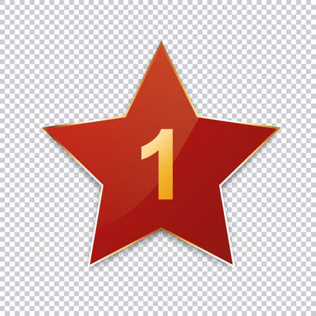 1 place - red star for customer product ratingのイラスト素材