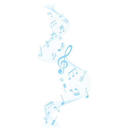 musical notes melody on white backgroundのイラスト素材