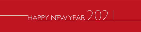 2021 Happy New Year banner on red backgroundのイラスト素材