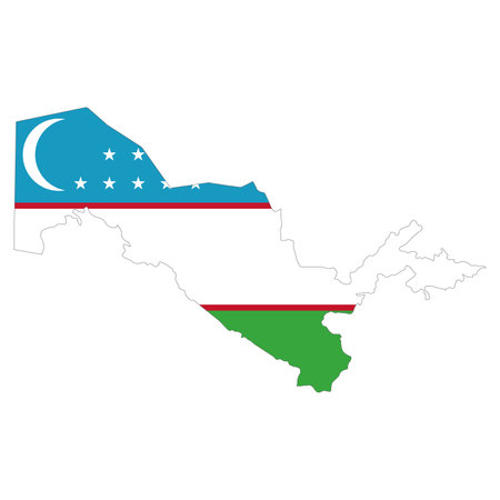 vector map flag of Uzbekistan isolated on white backgroundのイラスト素材