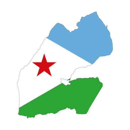 vector map flag of Djibouti isolated on white backgroundのイラスト素材