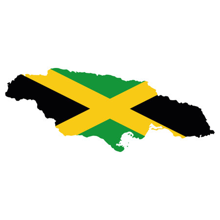vector map flag of Jamaica isolated on white backgroundのイラスト素材