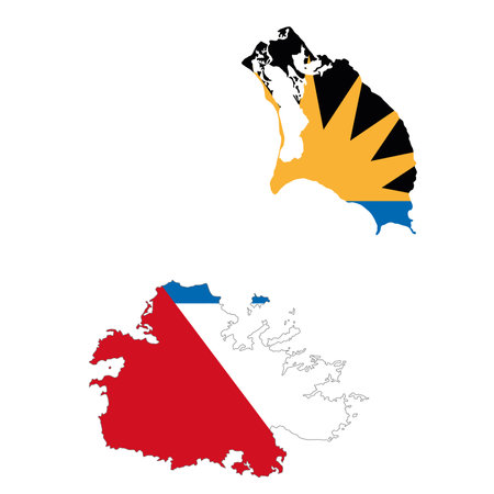 vector map flag of Antigua and Barbuda isolated on white backgroundのイラスト素材