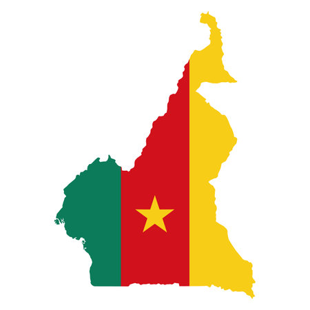 vector map flag of Cameroon isolated on white backgroundのイラスト素材