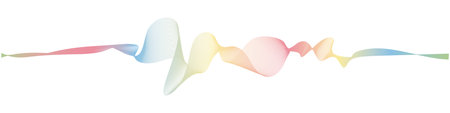 abstract vector rainbow wave melody lines on white background