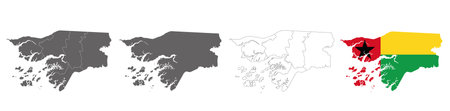 vector map flag of Guinea-Bissau isolated on white backgroundのイラスト素材