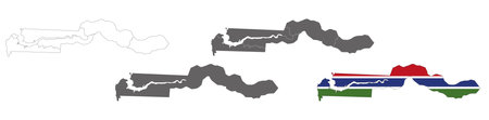 vector map flag of Gambia isolated on white backgroundのイラスト素材