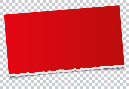 red note paper banner on transparent backgroundのイラスト素材