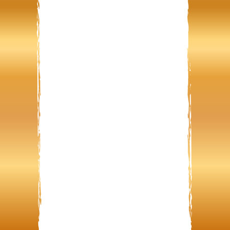 gold brush painted ink stamp banner frame on white backgroundのイラスト素材