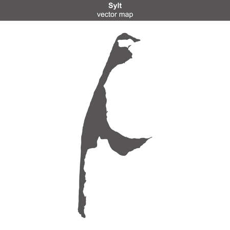 map of Sylt island on white backgroundのイラスト素材