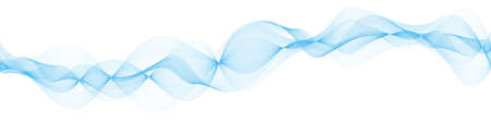 abstract vector blue wave melody lines on white backgroundのイラスト素材