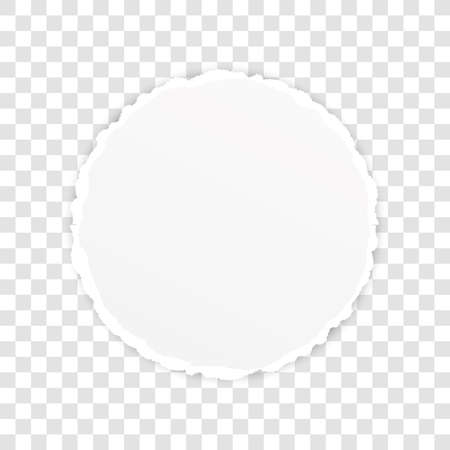 vector round torn paper banner with ripped edges with space for your text on transparent backgroundのイラスト素材