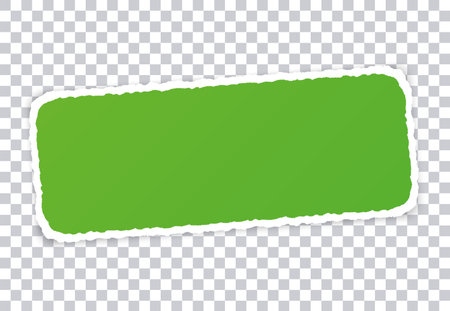 vector green torn paper banner with ripped edges with space for your text on transparent backgroundのイラスト素材