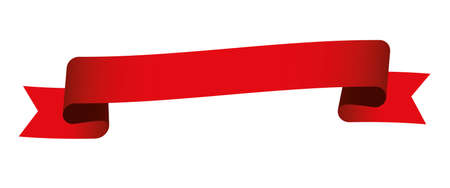 red vintage ribbon banner label on white backgroundのイラスト素材