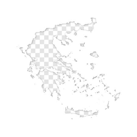 transparent silhouette of Greece map with schadowのイラスト素材