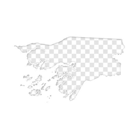 transparent silhouette of Guinea-Bissau map with schadowのイラスト素材