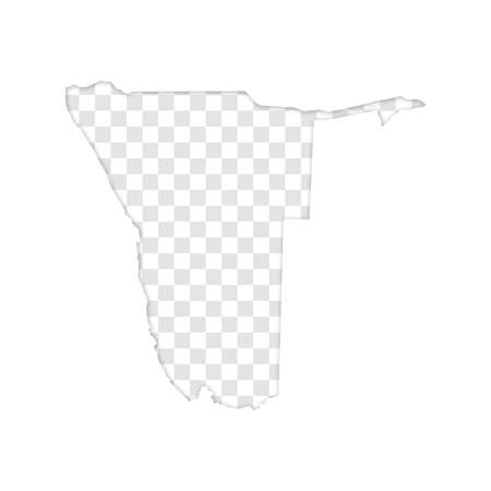transparent silhouette of Namibia map with shadowのイラスト素材
