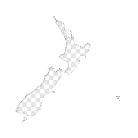 transparent silhouette of New Zealand map with shadowのイラスト素材