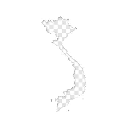 transparent silhouette of Vietnam map with shadowのイラスト素材