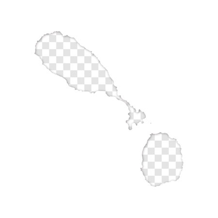 transparent silhouette of Saint Kitts map with shadowのイラスト素材