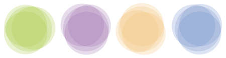 set of round simple watercolor banners on white backgroundのイラスト素材