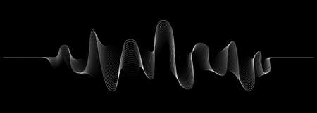 abstract vector blue colored wave lines on dark background