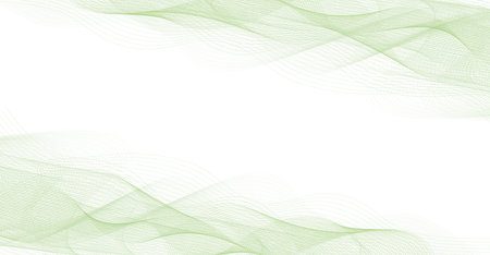 background with abstract vector green colored sound wave linesのイラスト素材