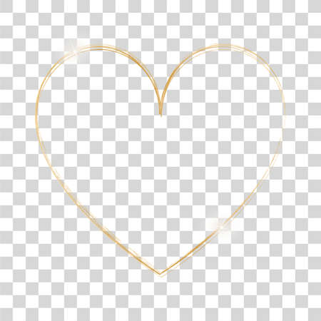 gold brush painted ink stamp heart frame on transparent backgroundのイラスト素材