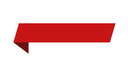simple vector red label banner on white backgroundのイラスト素材