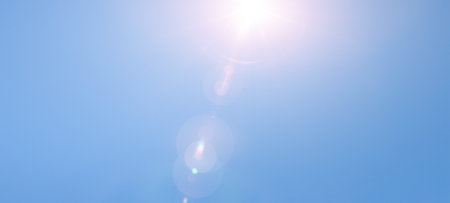 blue sky with sun light. Nature backgrounds of skyの写真素材