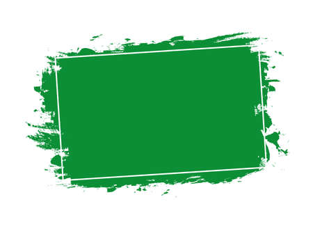 vector green brush painted ink stamp banner on white backgroundのイラスト素材