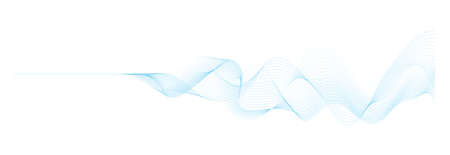 abstract vector blue wave melody lines on white background
