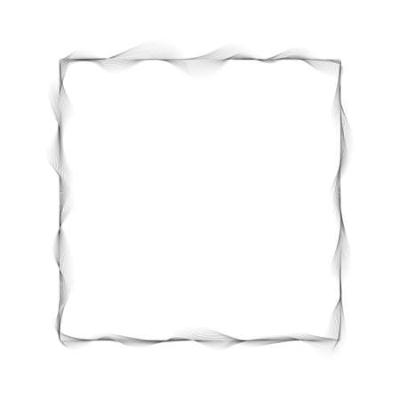 gray colored frame with abstract vector waves lines on white backgroundのイラスト素材