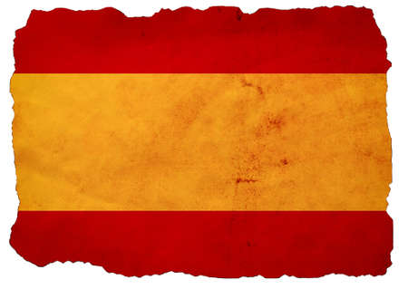 Spain flag painted on old grunge paperの写真素材