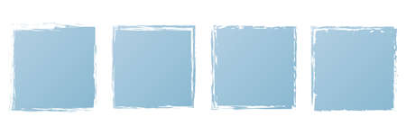 set of blue colored vector brush painted ink stamp bannersのイラスト素材