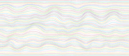 multicolored striped vector background with abstract wave lines patternのイラスト素材