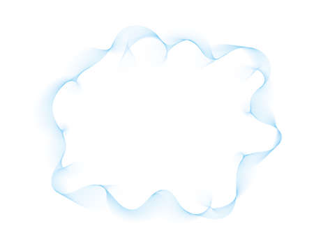 Vector illustration of frame with abstract blue waves lines on white backgroundのイラスト素材