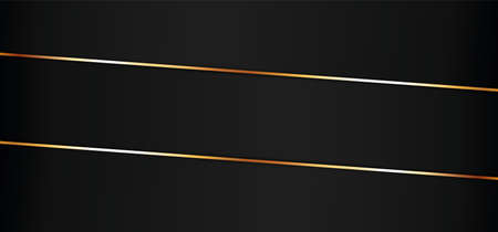 black colored ribbon banner with gold frame on black backgroundのイラスト素材