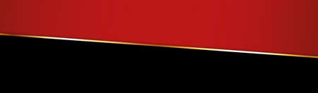 red colored ribbon banner with gold frame on black backgroundのイラスト素材