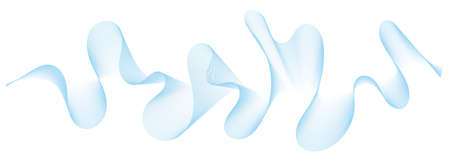 abstract vector blue wave melody lines on white backgroundのイラスト素材