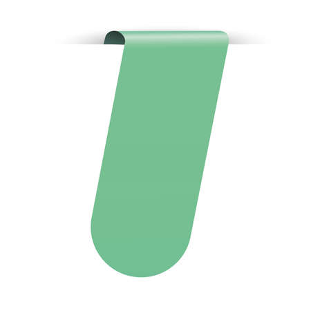simple vector illustration of green label bookmark banner on white backgroundのイラスト素材