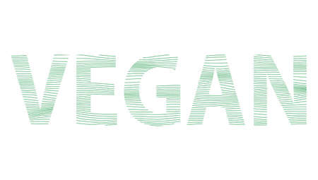 VEGAN - green colored striped banner - vector illustrationのイラスト素材