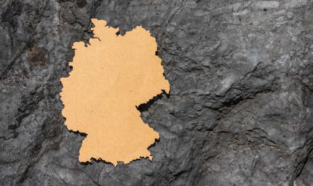 Map of Germany on stone surfaceの写真素材